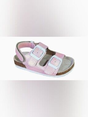Pink Adjustable Double-Buckle Sandal Monkey Bars novelty footbed sandals Sz10